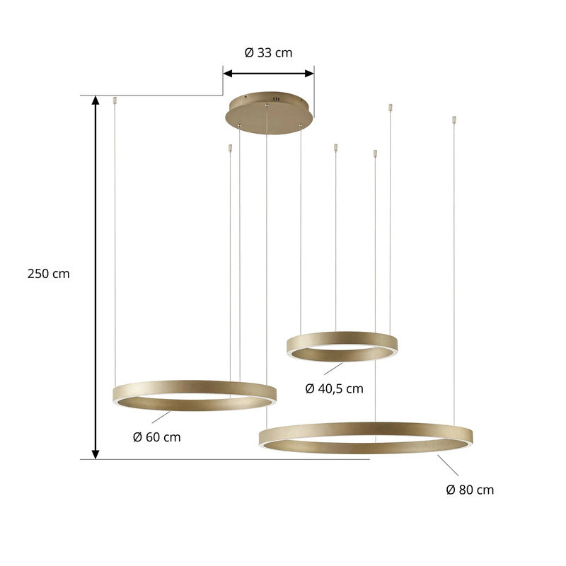 Quitani Hängeleuchte Aureon LED Pendelleuchte dimmbar gold 80cm Ø 3630 Lumen - 4255830917851