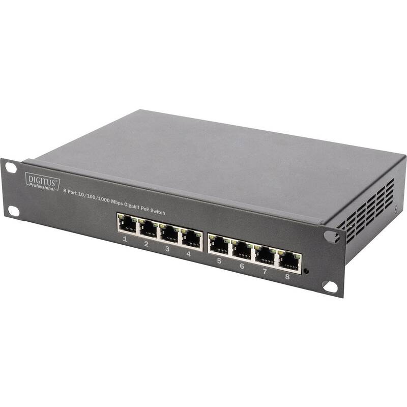 DIGITUS Switch Netzwerk Verteiler 10 Zoll Gigabit Ethernet 8 Port DN-95317 RJ45 - 4016032441038