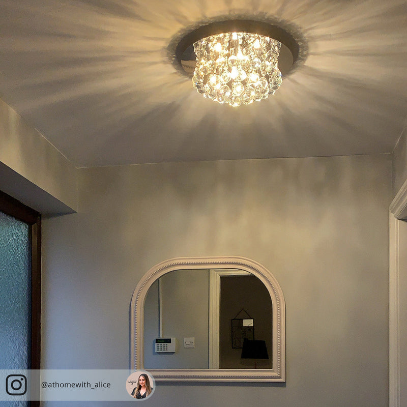Searchlight Deckenleuchte Lampe Hanna LED Kristallleuchte dimmbar chrom Ø35cm - 5013874355461