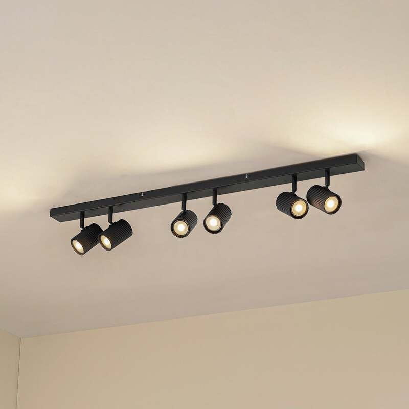Lindby Deckenstrahler Kardis LED Strahler 6-flammig dimmbar anthrazit 100x9cm - 4255830903984