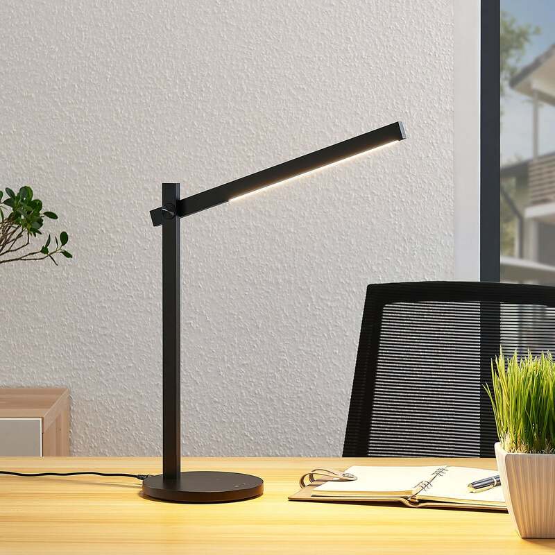 Lindby LED Tischlampe Loretta dimmbar schwarz 43cm CCT Lichtfarbe 3000K-6500K - 4251096559316