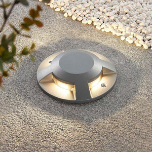 B-Ware Lucande LED-Bodenstrahler Jeffrey Gartenleuchte silber 4 Lichtaustritte IP67