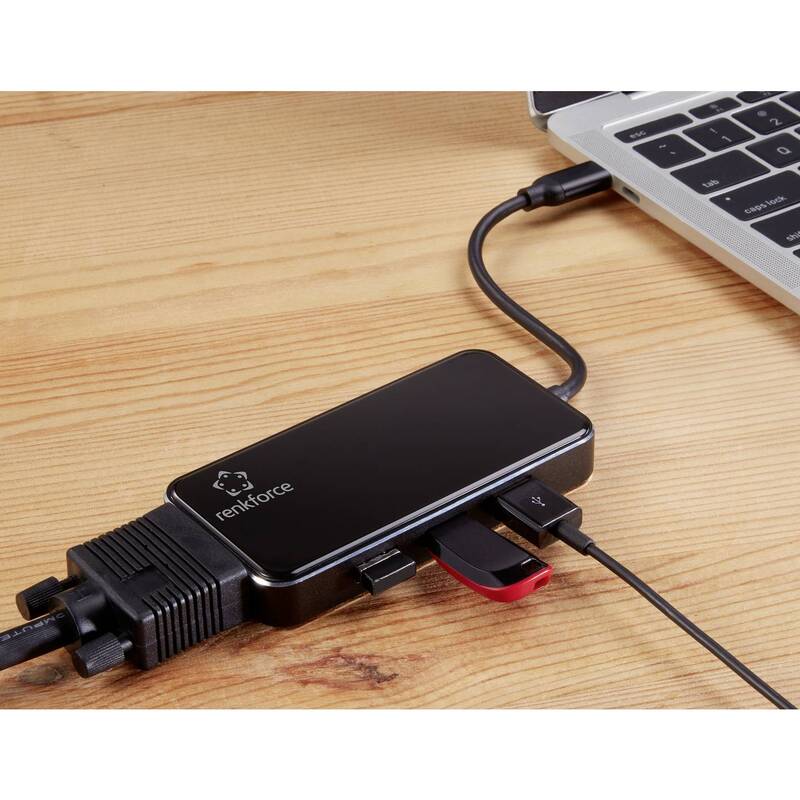 Renkforce USB-C Dockingstation RF-HUB-230 6 Port HDMI Power Delivery schwarz - 4064161157450