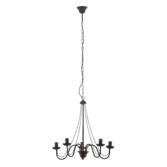 Euluna Kronleuchter Lampe Leuchte Wohnzimmerlampe Malbo fünfflammig E14 Schwarz - 5902349215174