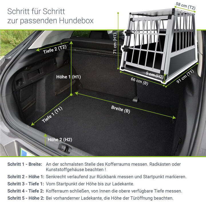 Hundebox Auto Hundetransportbox Aluminium für kleine bis mittlere Hunde - 4260304765609