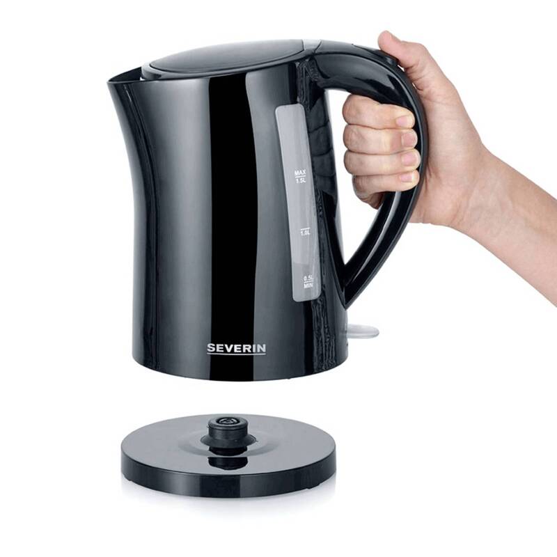Severin 3498 Wasserkocher schnurlos Schwarz 1,5 l 2200 W Edelstahl Kunststoff - 4008146025358