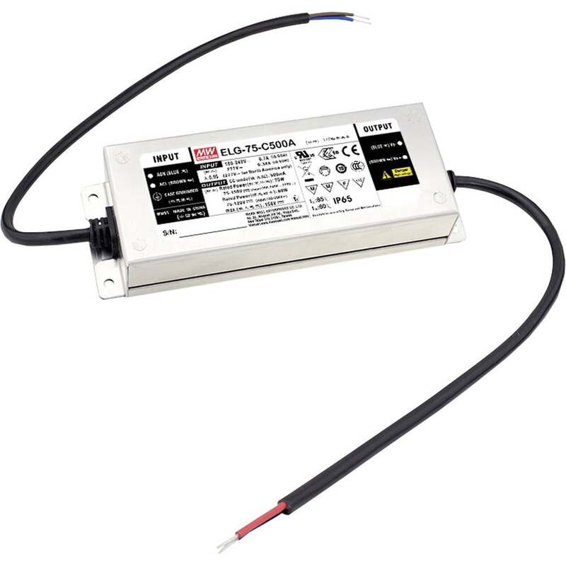 MEAN WELL LED Treiber Netzteil Konstantstrom Dimmer ELG Serie Metall IP67 75 W - 4711287481586