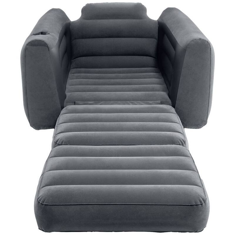 Intex Pull-Out Sessel Relaxsessel 223x116cm grau ausziehbar mit Getränkehalter - 6941057417424