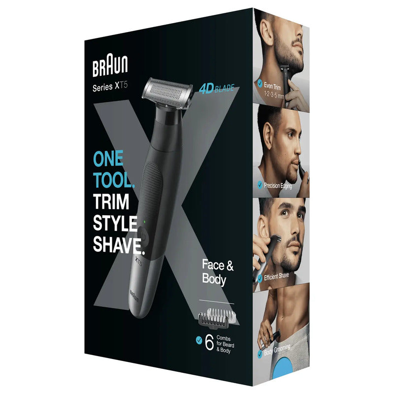 Braun Körperhaartrimmer Trimmer ganzer Körper schwarz wasserdicht 6 Aufsätze - 4210201400424