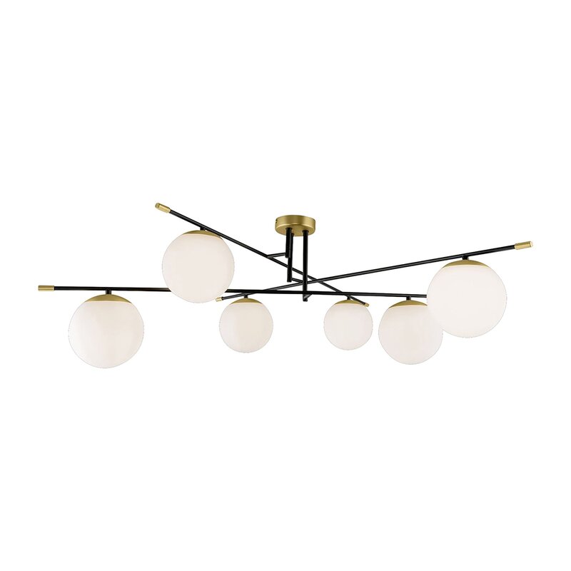 Maytoni Nostalgia Deckenlampe Deckenleuchte Lampe Leuchte 6 flammig Gold Glas - 4251110079790