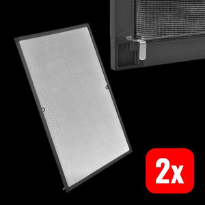 2x B-Ware Fliegengitter Fenster Insektenschutz Aluminiumrahmen anthrazit 100x120cm robust