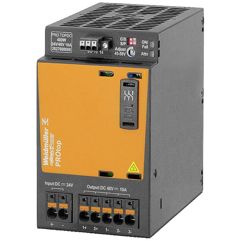 Weidmüller PRO TOPDC 24V/48V 10A DC/DC-Wandler 10 A 480 W 56 V Schaltnetzteil - 4050118662306