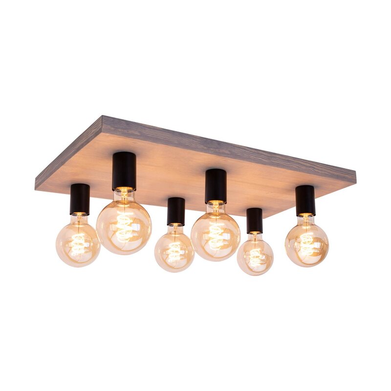 Envostar Lobo Deckenlampe Leuchte Deckenbeleuchtung 6-flammig Kiefer grau LED - 4251911748116