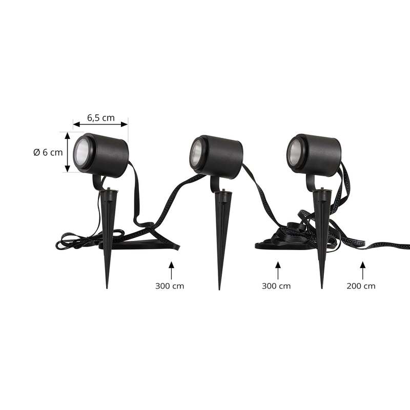 Lindby Smart LED-Außenstrahler Nymo, CCT, RGB, 3er-Set, IP44, Tuya - 4251911776577