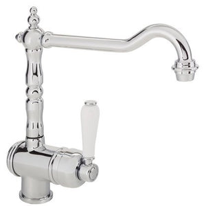 B-Ware Küchenarmatur Mindelo Messing 2 Rohre Chrom 30cm Höhe 5cm Durchmesser 1,2kg