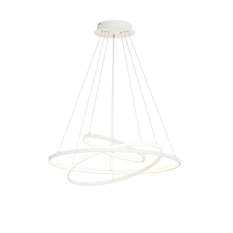 Lucande Pendelleuchte Pendellampe LED Ezana weiß Metall Inneneinrichtung dimmbar - 4251096556841