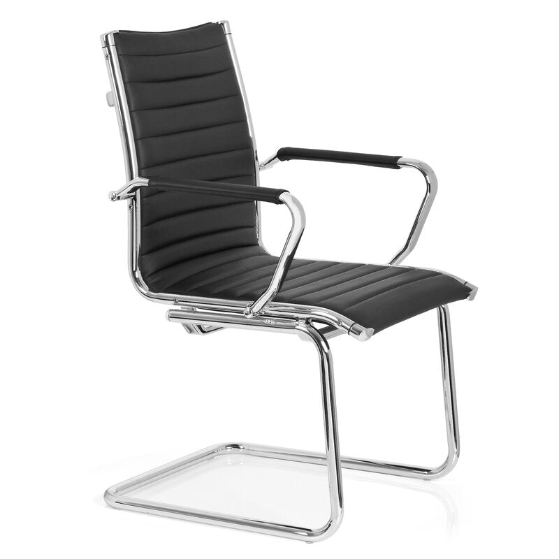 hjh OFFICE Besucherstuhl Konferenzstuhl Stuhl Schwarz Armlehnen Sitz - 4260354054029