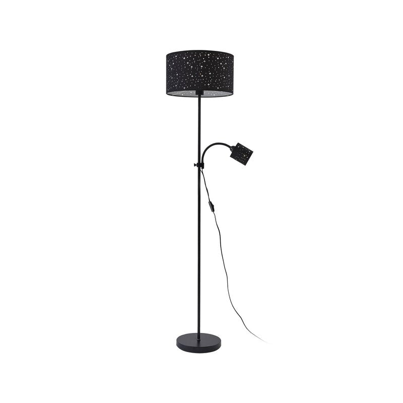 Lindby Stehleuchte Melanie schwarz Stoff, Ø 36 cm Stehlampe Lampe Leuchte Spot - 4251911797831
