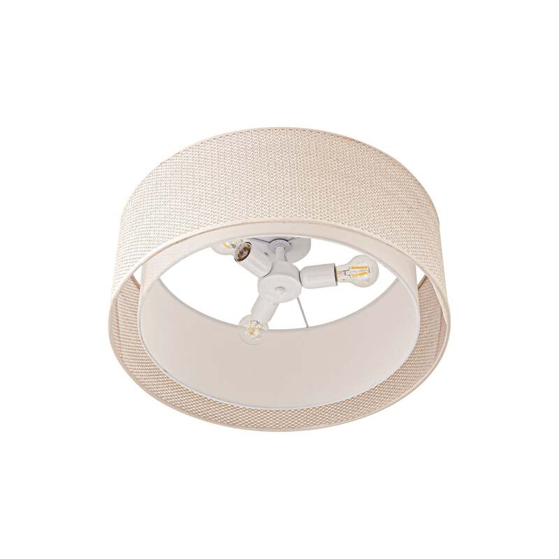 Lindby Deckenleuchte Soula Ø 60 cm beige dimmbar E27 Kunststoff 3-flammig - 4255830903939