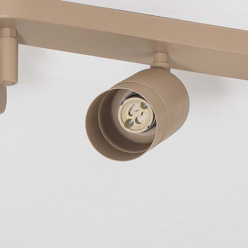 Deckenstrahler Link 3-flg LED dimmbar beige Stahl 33cm für Wohnzimmer Leuchte - 5907565995282