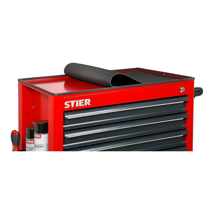 STIER Werkstattwagen leer Werkzeugwagen mit 7 Schubladen rot 884x696x490mm - 4260438995750