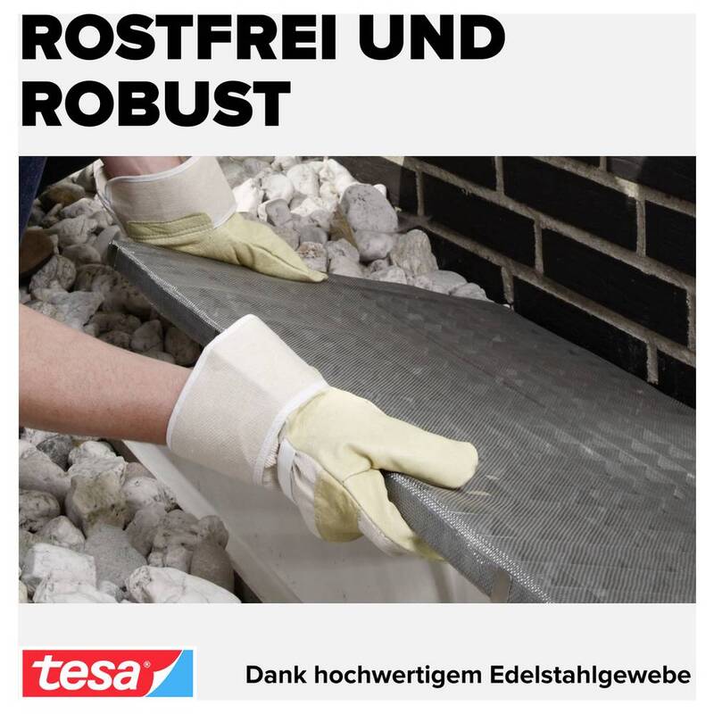 Tesa Lichtschachtgitter Insect Stop Edelstahl Abdeckung Lichtschacht 60x135cm - 4042448141989