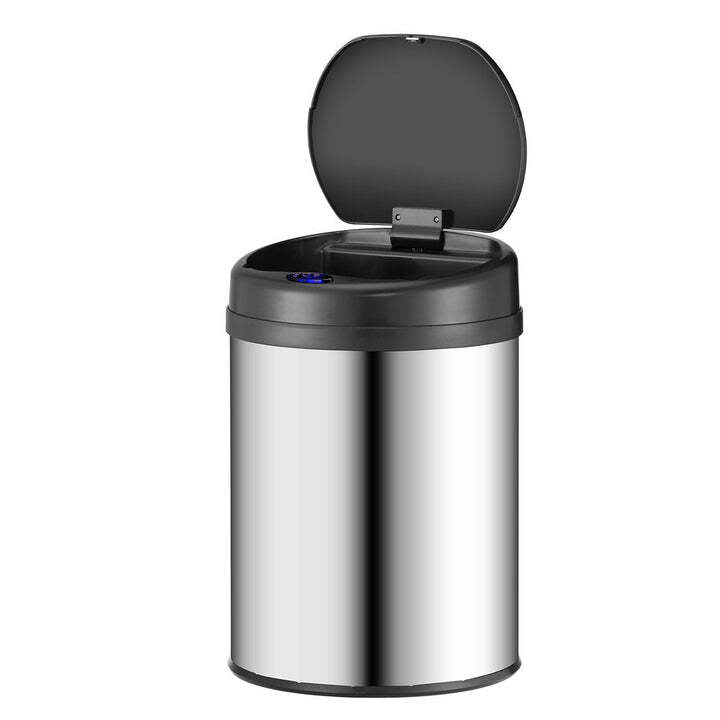 Runder Mülleimer Abfalleimer mit Sensor 30L Hygienisch Silber Automatisch - 4260565529682