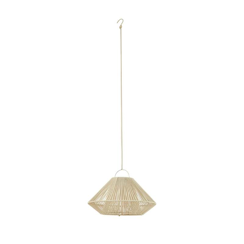 Lindby LED Solar Hängeleuchte Austas dimmbar Garten warmweiß beige Ø50cm IP54 - 4255830909443