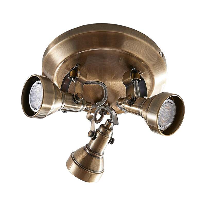 Lindby Deckenlampe Perseas LED Lampe Leuchte dimmbar altmessing Ø22cm 3-flg - 4251096502411