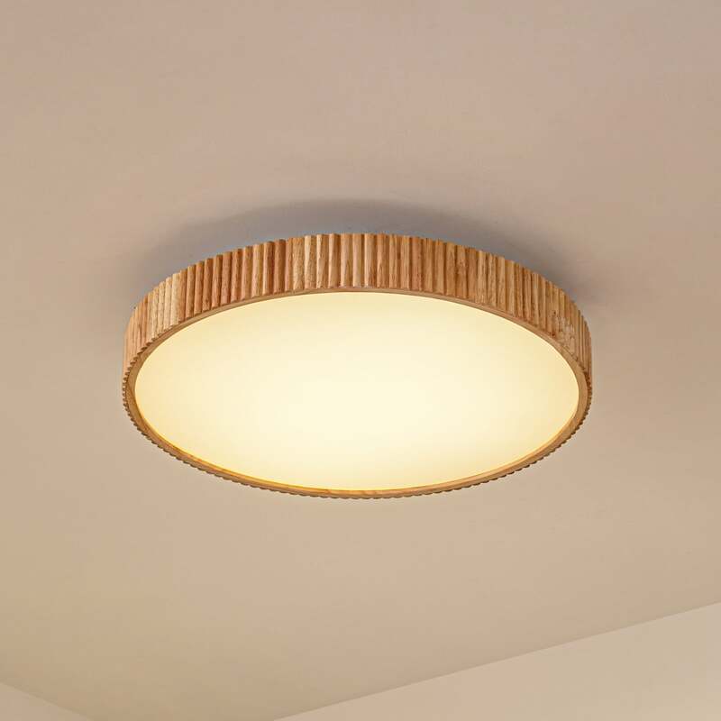 Lindby LED-Deckenleuchte Velua 50 cm dimmbar CCT Holz weiß 3600 lm - 4255830903649