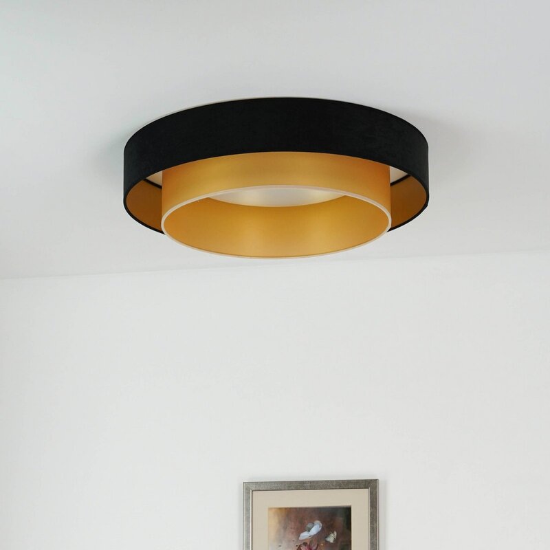 Luneta LED Deckenlampe Leuchte Fernbedienung schwarz gold Samt 60cm dimmbar - 5905317606417