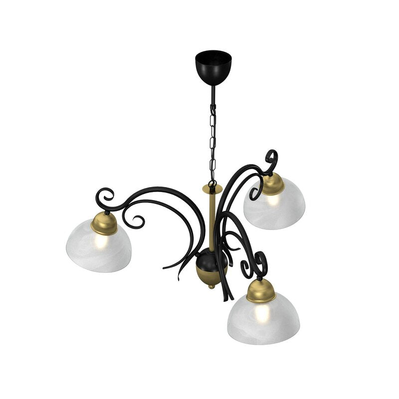 Euluna Kronleuchter Flora 3 Glasschirme messing Deckenlampe E27  SIEHE TEXT/FOTO - 5907565959796