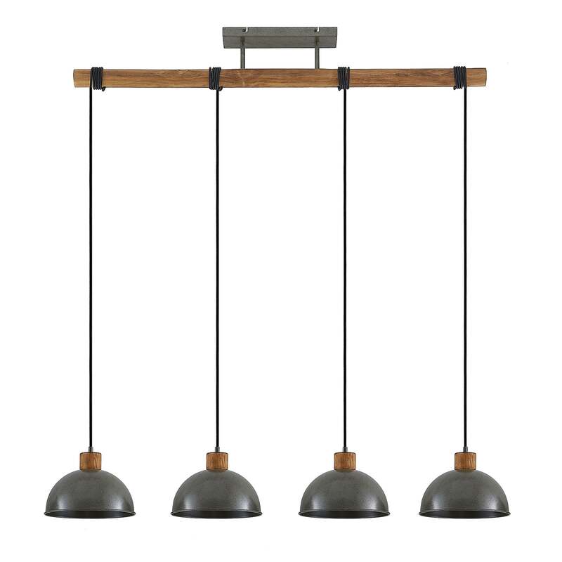 Lindby Durbis Hängeleuchte Hängelampe Lampe Leuchte 4-flmg. E27 natur dunkelgrau - 4251911719512
