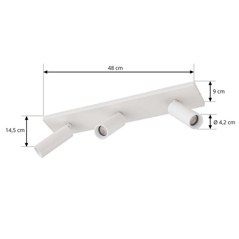 Arcchio Deckenstrahler Brinja Slim 3-flg weiß GU10 MR11 dimmbar bewegliche Spots - 4255830901584