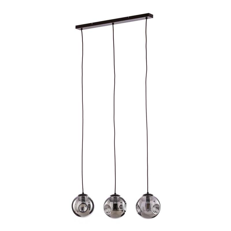 Lindby Pendelleuchte Valentina 3-flg. rauchgrau rund Metall Glas 1500mm - 4251911774740