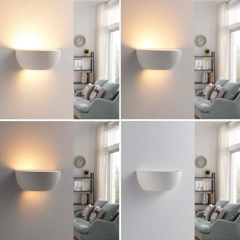 Lindby Wandlampe Wandleuchte Jimmy LED dimmbar Gips weiß 24,5x9,5cm IP20 Lampe - 4251096535624