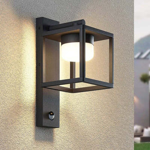 B-Ware Lucande Außenwandleuchte Timio Downlight mit Bewegungsmelder IP44 dunkelgrau