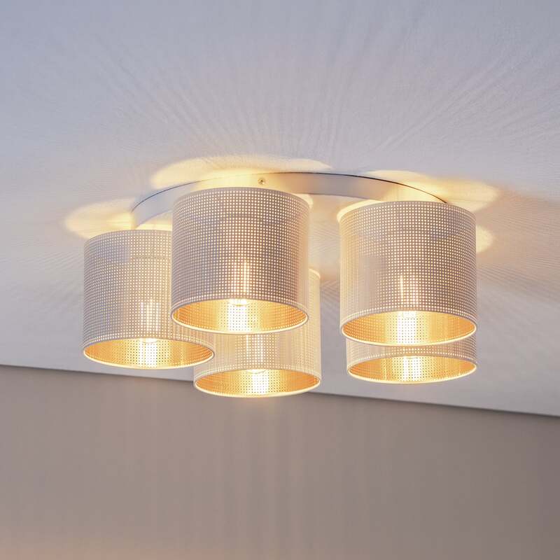 Luminex Deckenleuchte Jovin LED 5-flammig dimmbar gold weiß Ø58cm IP20 18cm - 5907565952636