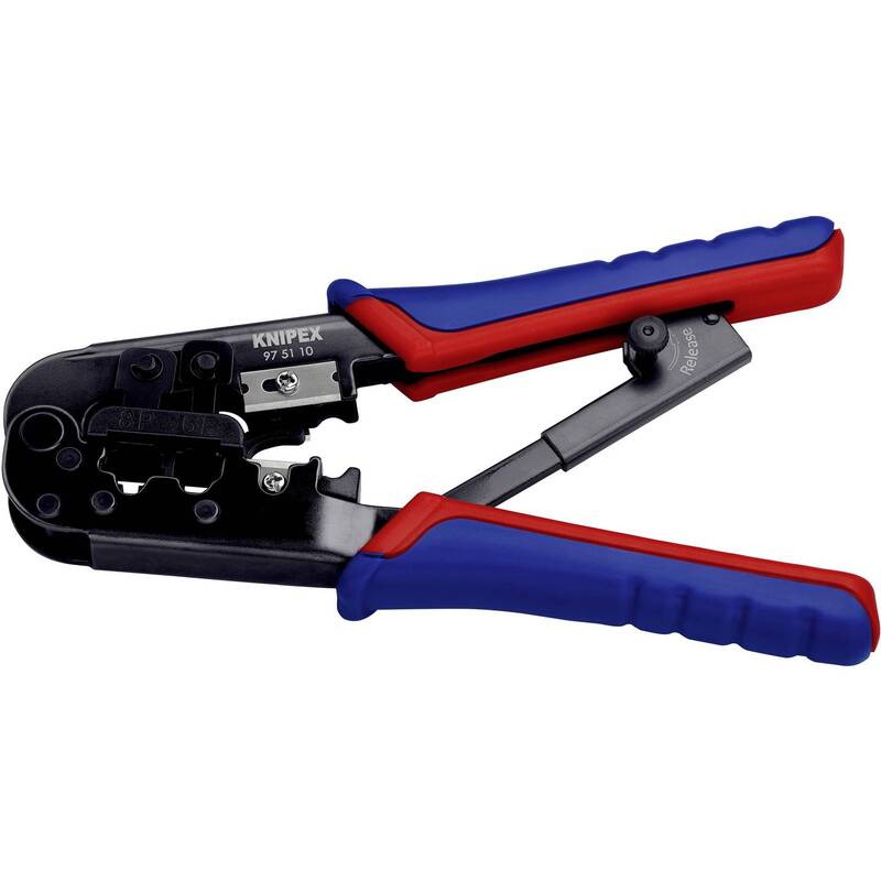 Knipex Crimpzange RJ11 RJ12 RJ45 Modularstecker Werkzeug 190mm Chrom-Vanadium - 4003773043171