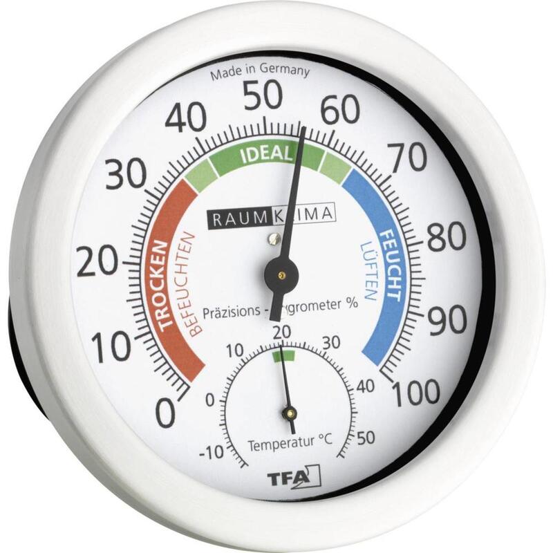 TFA Tisch Wand Thermo-/Hygrometer Klimakontrolle Innenluftfeuchte Weiß 3 STÜCK - 4009816020963