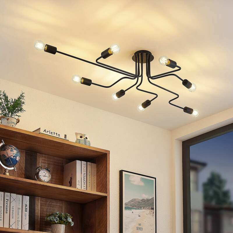Lindby Elimar Deckenlampe achtflammig Deckenleuchte Lampe Leuchte IP20 E27 60W - 4251911710328