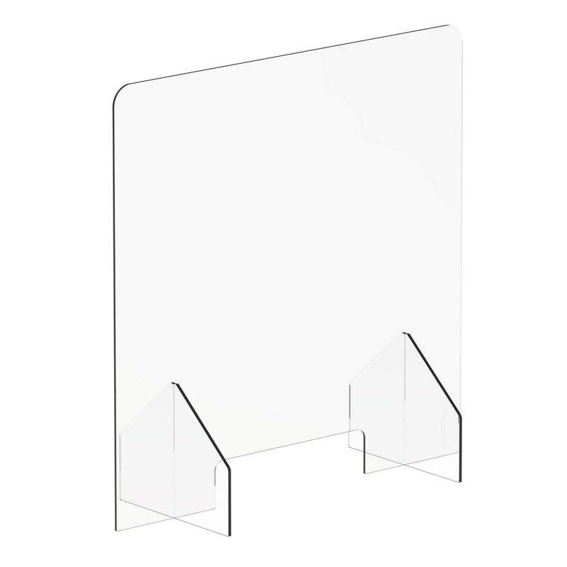 hjh OFFICE Thekenaufsatz CLEANUP II 65 x 65 cm Acryl Trennwand Hygieneschutz - 830031