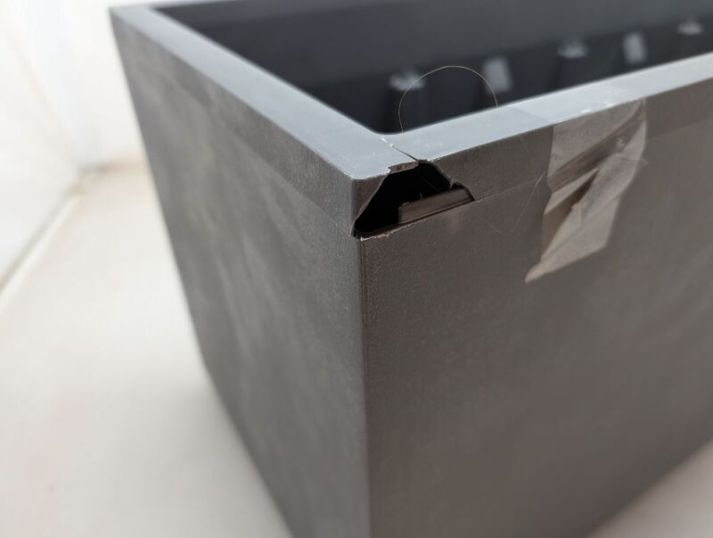 Deroma Pflanzkasten Hochbeet Millennium 39x99,3cm Anthrazit mit 8 Rädern - 0191942097446