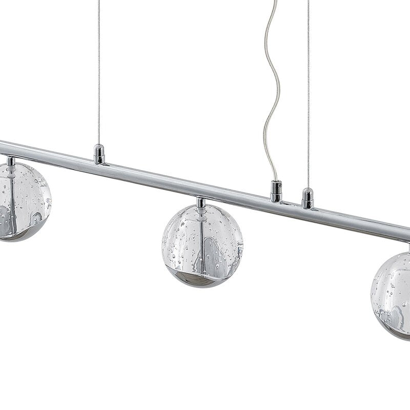 Lucande Pendelleuchte Hängeleuchte LED chrom klar Stahl Glas Leuchtmittel inklus - 4251911744002