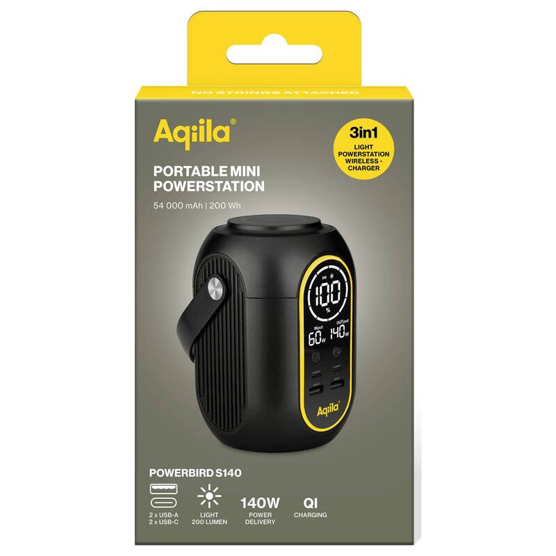 Aqiila S140 Powerstation 54 Ah Li-Ion USB-A Wireless Charging LED Taschenlampe - 8716778931997
