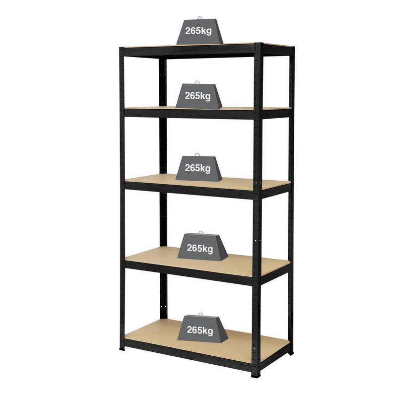 Toolcraft Schwerlastregal Lagerregal Metall Regal 265kg schwarz 90x180x45cm - 4064161292144