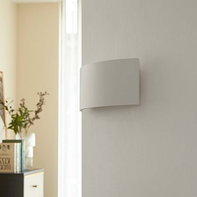 Lindby Wandleuchte Naike LED Wandlampe Gips dimmbar weiß 35x15cm IP20 2-flammig - 4251096524338