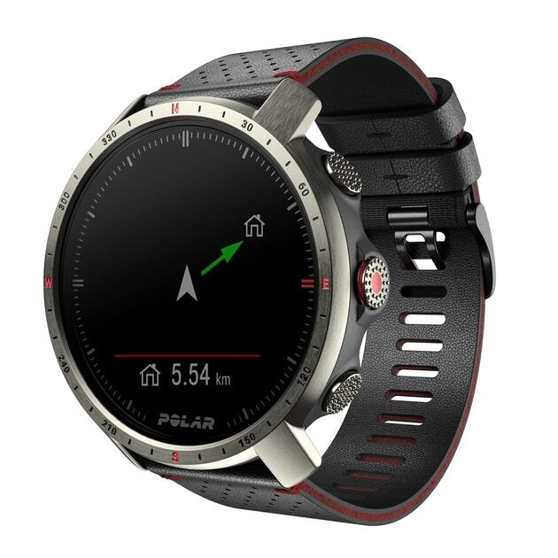 Polar Smartwatch Grit X Pro Titan M/L schwarz FKM Leder 100m wasserdicht GPS - 0725882058726