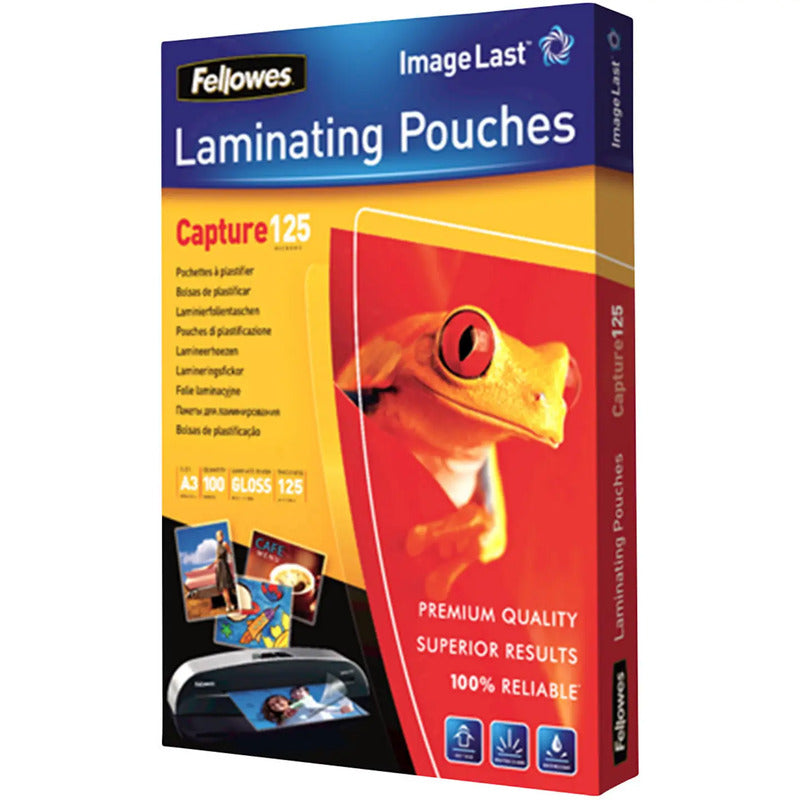 Fellowes Laminierfolie DIN A3 125µm glänzend 100 Stück Laminierfolie Schutzfolie - 0077511530753