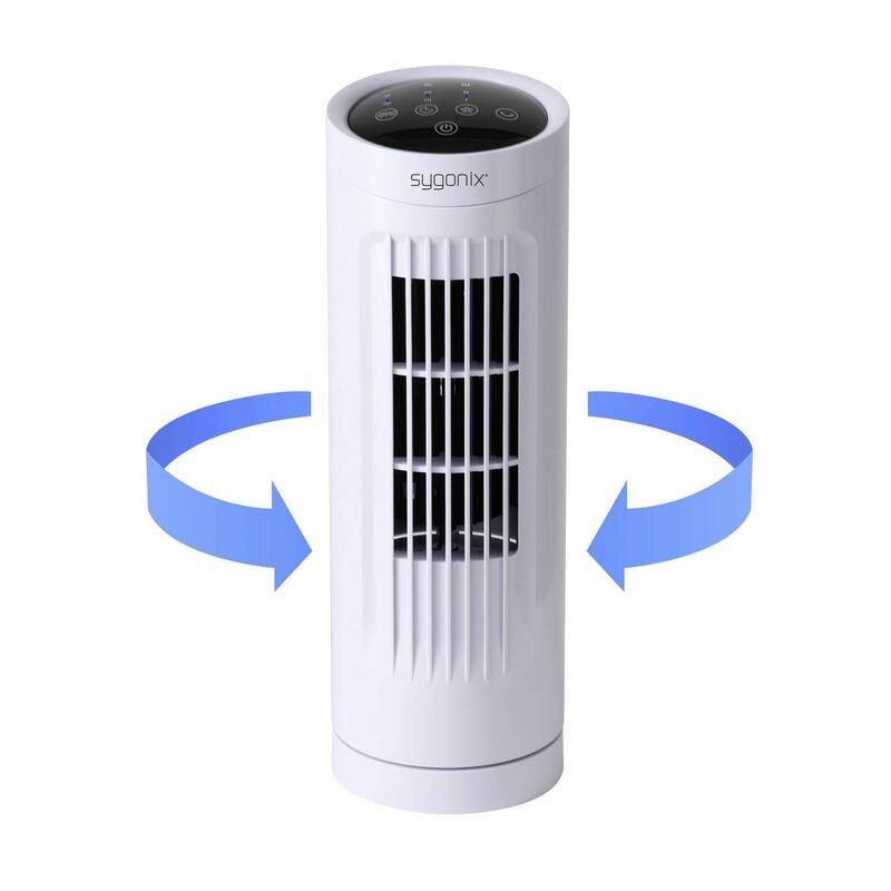 Sygonix Turmventilator 20W Timer Oszillierend Weiß 111mm x 328mm kompakt leise - 4064161489414
